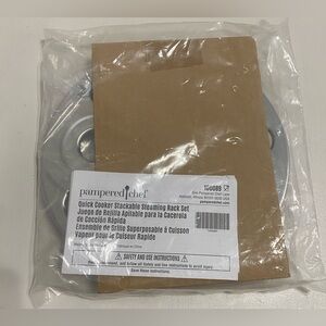 Pampered Chef Silver Steaming Rack Set